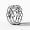 14K White Gold Natural Diamonds Link Statement Ring