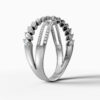 14K White Gold Natural Diamonds Twisted Wrap Ring