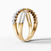 14K Yellow Gold Natural Diamonds Twisted Wrap Ring