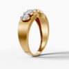 14K Yellow Gold Natural Diamonds Sculptural Statement Ring