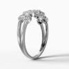 14K White Gold Natural Diamonds Double Row Pear-Shape Ring