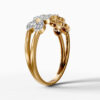 14K Yellow Gold Natural Diamonds Double Row Pear-Shape Ring