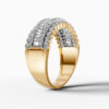 14K Yellow Gold Baguette & Round-Cut Natural Diamonds Ring