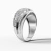 14K White Gold Natural Diamonds Statement Ring