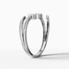 14K White Gold Baguette & Round Natural Diamonds Open Wrap Ring