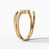 14K Yellow Gold Baguette & Round Natural Diamonds Open Wrap Ring