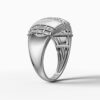 14K White Gold Natural Diamonds Baguette Bold Statement Ring