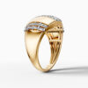 14K Yellow Gold Natural Diamonds Baguette Bold Statement Ring