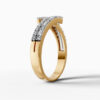 14K Yellow Gold Baguette & Round-Cut Natural Diamonds Wrap Ring