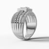 14K White Gold Baguette & Round-Cut Natural Diamonds Bubble Statement Ring