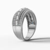 14K White Gold and Natural Diamonds Bubble Ring