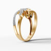 14K Yellow Gold Baguette & Round-Cut Natural Diamonds Leaf Statement Ring