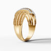 14K Yellow Gold Baguette & Round-Cut Natural Diamonds Bubble Ring