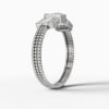 14K White Gold Baguette & Round-Cut Natural Diamonds Bubble Ring