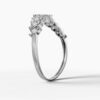 14K White Gold Baguette & Round-Cut Natural Diamonds Nature Inspired Ring