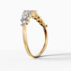 14K Yellow Gold Baguette & Round-Cut Natural Diamonds Nature Inspired Ring