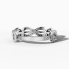 14K White Gold Round-Cut Natural Diamonds Infinity Link Ring