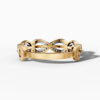14K Yellow Gold Round-Cut Natural Diamonds Infinity Link Ring