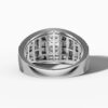14K White Gold and Natural Diamonds Rectangular Pavé Statement Ring