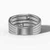14K White Gold Pavé Natural Diamonds Statement Ring