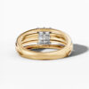 14K Yellow Gold Baguette & Round-Cut Natural Diamonds Bold Statement Ring