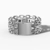 14K White Gold Natural Diamonds Chain-Link Baguette Statement Ring
