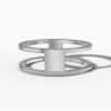 14K White Gold Baguette & Round-Cut Natural Diamonds Minimalist Ring
