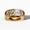 14K Yellow Gold Natural Diamonds Baguette and Round-Cut Statement Ring
