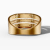 14K Yellow Gold Natural Diamonds Baguette and Pavé Modern Statement Ring
