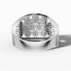 14K White Gold Natural Diamonds Multi-Circle Pavé Statement Ring