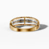 14K Yellow Gold and Natural Diamonds Bubble Ring