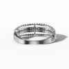 14K White Gold and Natural Diamonds Bubble Ring