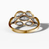 14K Yellow Gold Natural Diamonds Marquise Cluster Ring