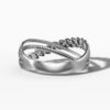 14K White Gold Natural Diamonds Twisted Wrap Ring