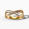 14K Yellow Gold Natural Diamonds Twisted Wrap Ring