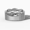 14K White Gold Natural Diamonds Intertwined Wave Ring