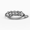 14K White Gold Natural Diamonds Double Row Pear-Shape Ring