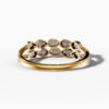 14K Yellow Gold Natural Diamonds Double Row Pear-Shape Ring