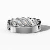 14K White Gold Natural Diamonds Braided Baguette Ring