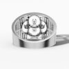 14K White Gold Natural Diamonds Interlocking Circles Statement Ring