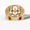14K Yellow Gold Natural Diamonds Interlocking Circles Statement Ring
