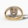 14K Yellow Gold Natural Diamonds Geometric Pavé Statement Ring