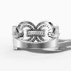 14K White Gold Baguette & Round-Cut Natural Diamonds Double Loop Statement Ring