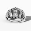 14K White Gold Natural Diamonds Baguette Bold Statement Ring