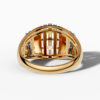 14K Yellow Gold Natural Diamonds Baguette Bold Statement Ring