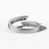 14K White Gold Baguette & Round-Cut Natural Diamonds Wrap Ring