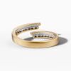 14K Yellow Gold Baguette & Round-Cut Natural Diamonds Wrap Ring