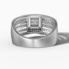 14K White Gold Baguette & Round-Cut Natural Diamonds Bubble Statement Ring