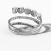 14K White Gold Round-Cut Natural Diamonds Wrap Statement Ring