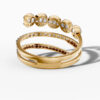 14K Yellow Gold Round-Cut Natural Diamonds Wrap Statement Ring